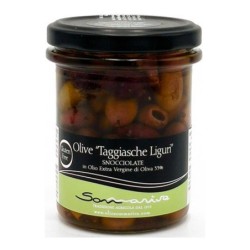 Entkernte ligurische Taggiasca-Oliven in nativem Olivenöl extra - Sommariva -...