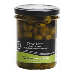 Entsteinte Schwarze Oliven in Extra Nativem Olivenöl - Sommariva - 180gr